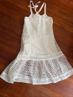 NWT Moon River White Crochet Sundress SZ L